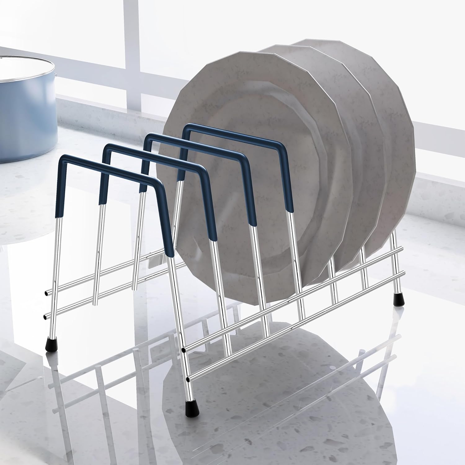 Stainless Steel Thali & Plate Stand (Chrome)